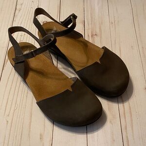 Dansko Espresso Leather flats.